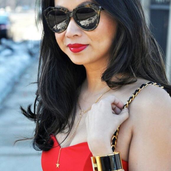 Silver Star Lariat Necklace 18k white gold plated metal T&J Designs minimalist - Picture 3 of 14